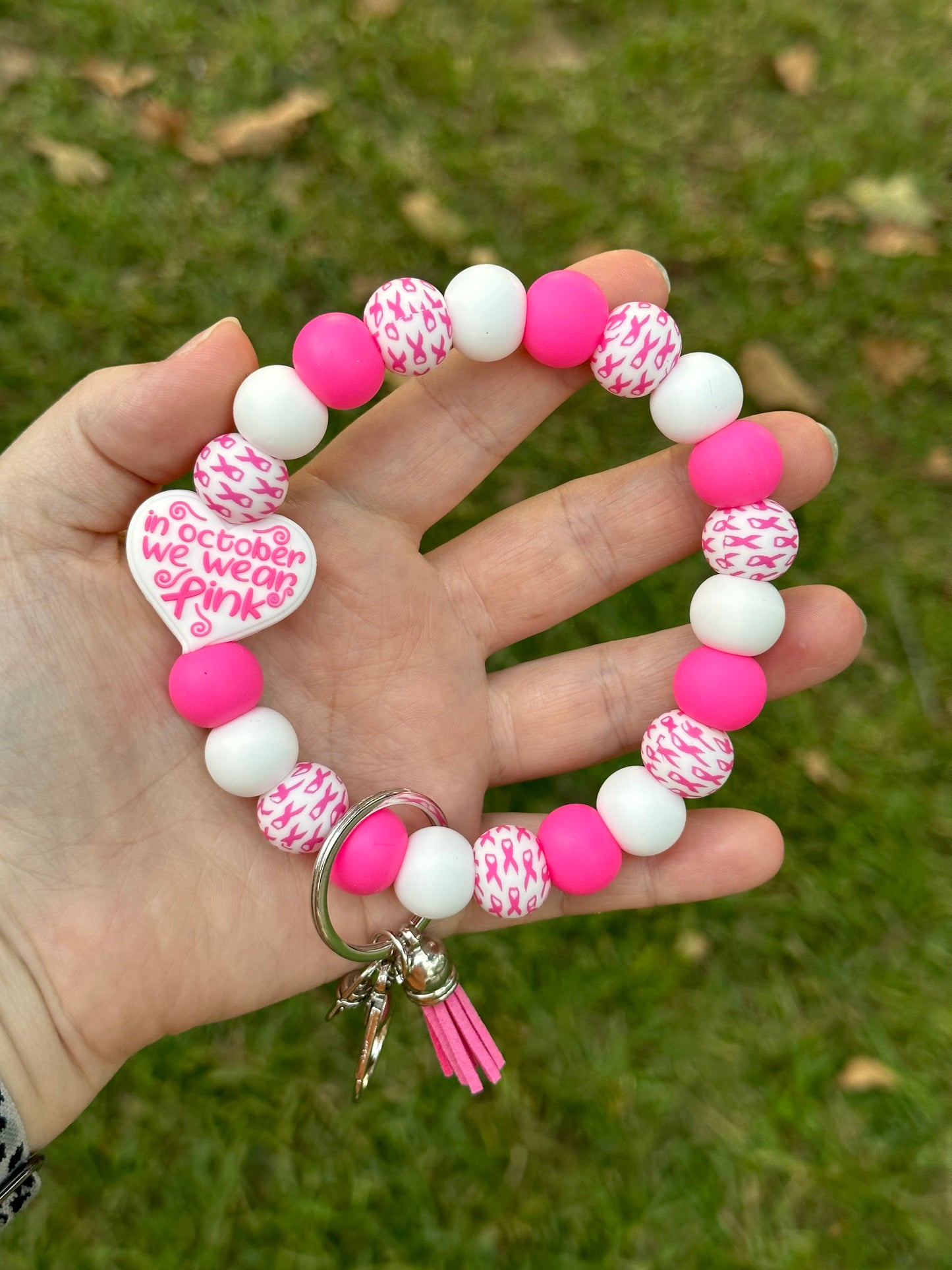 Breast Cancer Keyring Wristlet