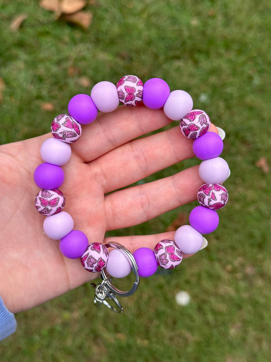 Purple Butterfly Keyring